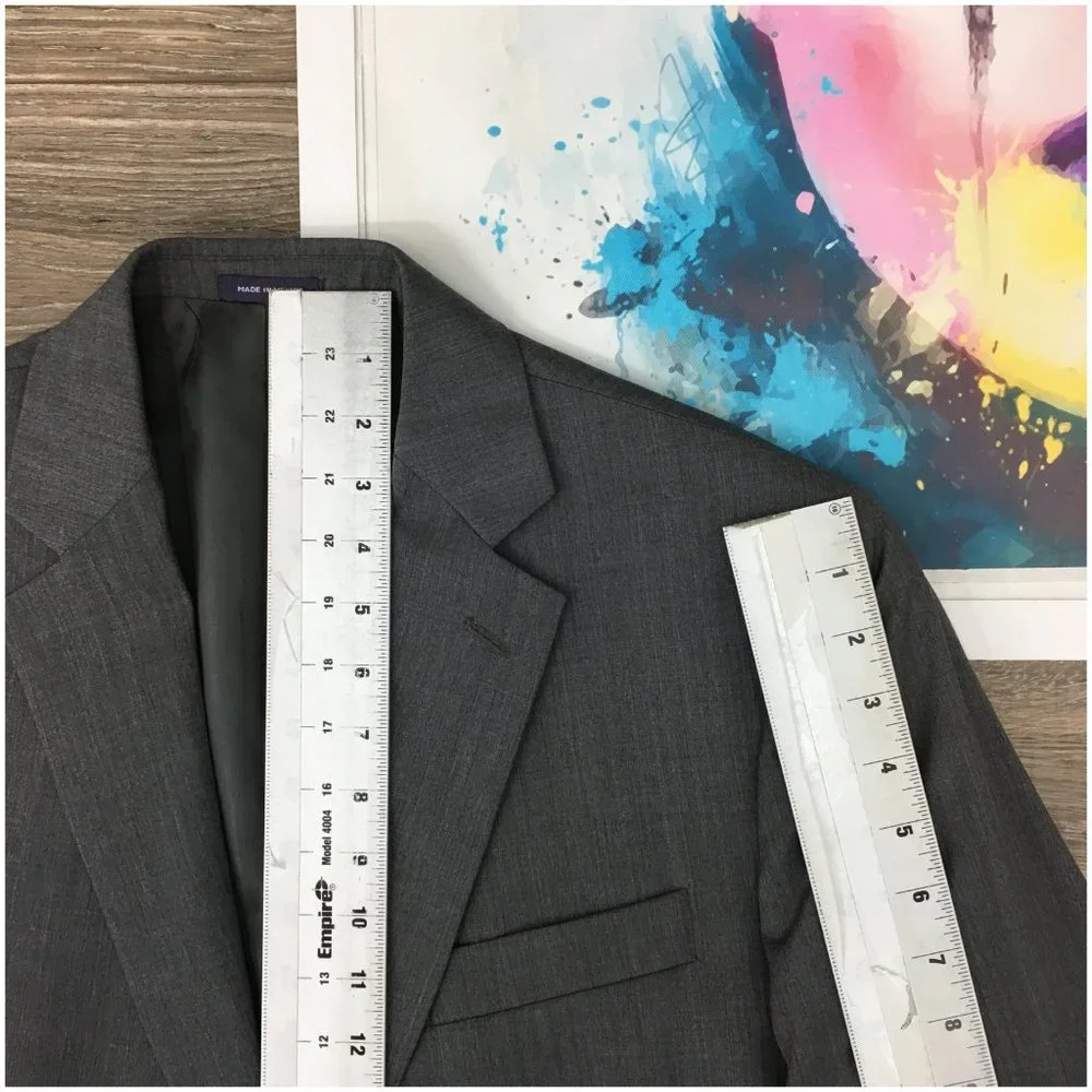 Stafford Mens Blazer Sport Coat Casual Button Jacket Size 42R Wool Classic Suits